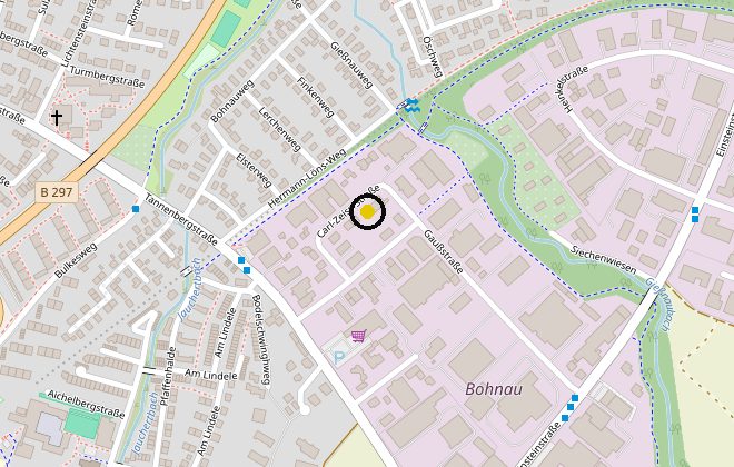 Kartenausschnitt: Solarpower GmbH in der Carl-Zeiss-Str. in Kirchheim unter Teck