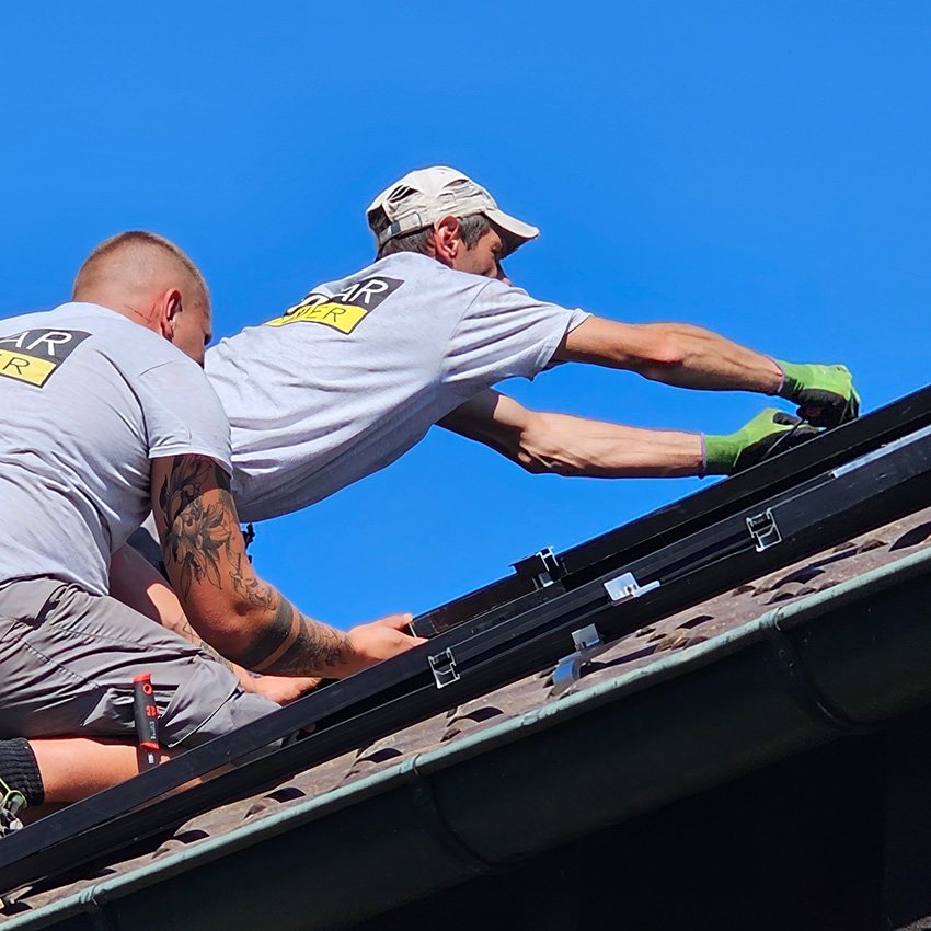 Montagedetail einer Photovoltaikanlage